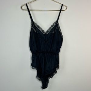 Deena Black Lace Romper, large